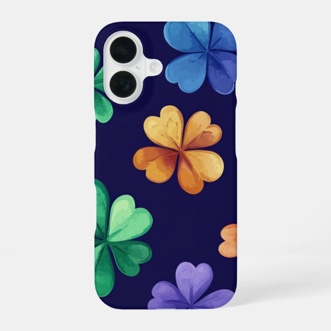 COQUE iPhone 16 SHAMROCKS CELTIQUES IRLANDAIS COLORÉS (Verso)