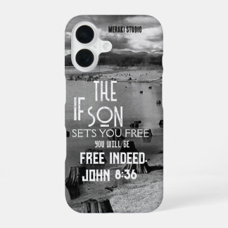 Coque iPhone 16 "si le fils vous libère, vous serez libre" T-Shirt
