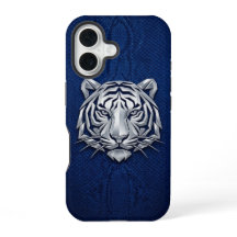 Silver Chrome Geometric Tiger Blue Python iPhone