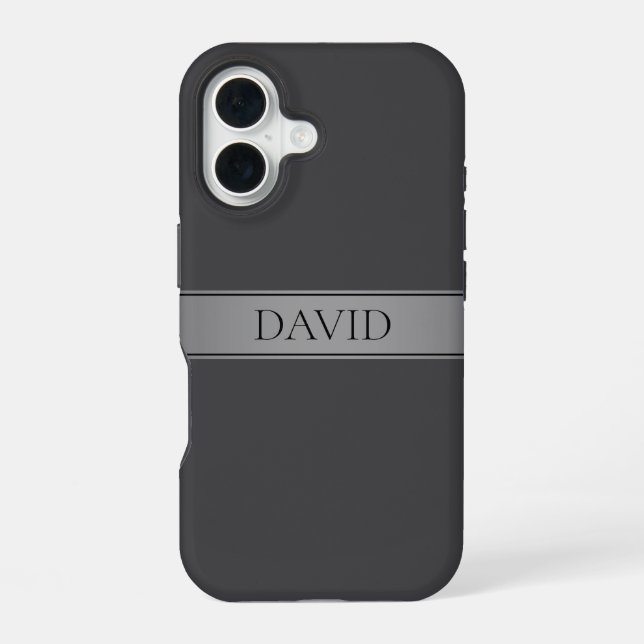 Coque iPhone 16 Simple Dégradé Rayé Élégant Couleur Modifiable (Verso)