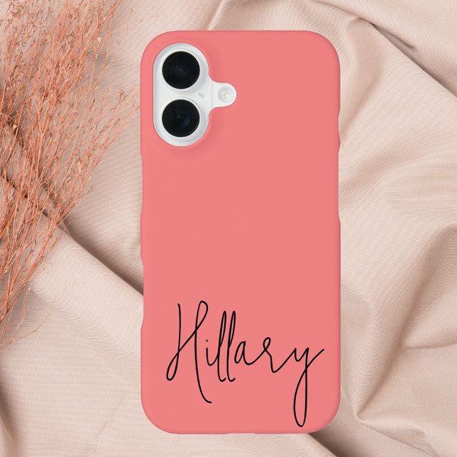 Coque iPhone 16 Simple monogramme manuscrit (Créateur téléchargé)