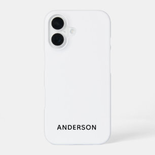 Coque iPhone 16 Simple Personnalisé Blanc Personnalisé