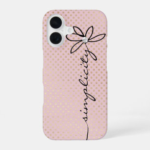 Coque iPhone 16 Simplicité Daisy Texte Paillettes Dorées