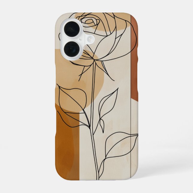 Coque iPhone 16 Single Line Rose (Verso)