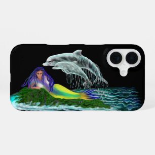 Coque iPhone 16 Sirène avec dauphins