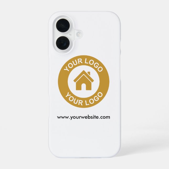 Coque iPhone 16 Site Web de Logo d'Entreprise Personnalisé Simple (Verso)