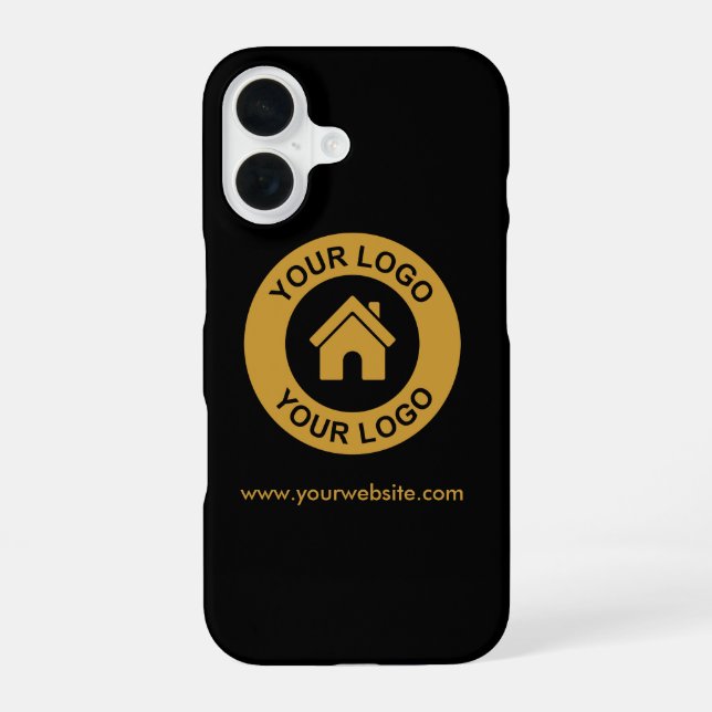 Coque iPhone 16 Site Web de Logo d'Entreprise Personnalisé Simple (Verso)