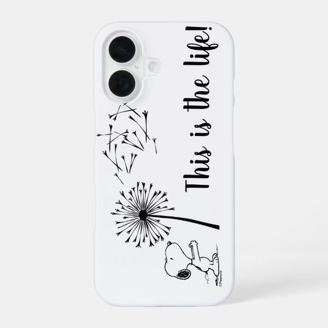Coque iPhone 16 Snoopy avec pissenlit (Verso)