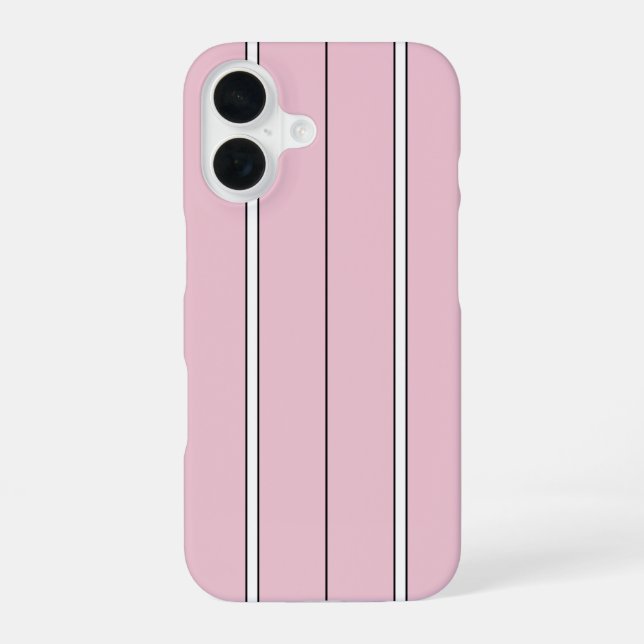 Coque iPhone 16 Soft Pink Vertical Stripe Pattern Minimal (Verso)