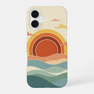 Coque iPhone 16 Soleil nuageux rétro