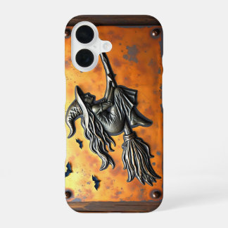 COQUE iPhone 16 SORCIÈRE SUR BALAI HALLOWEEN OCCULTE