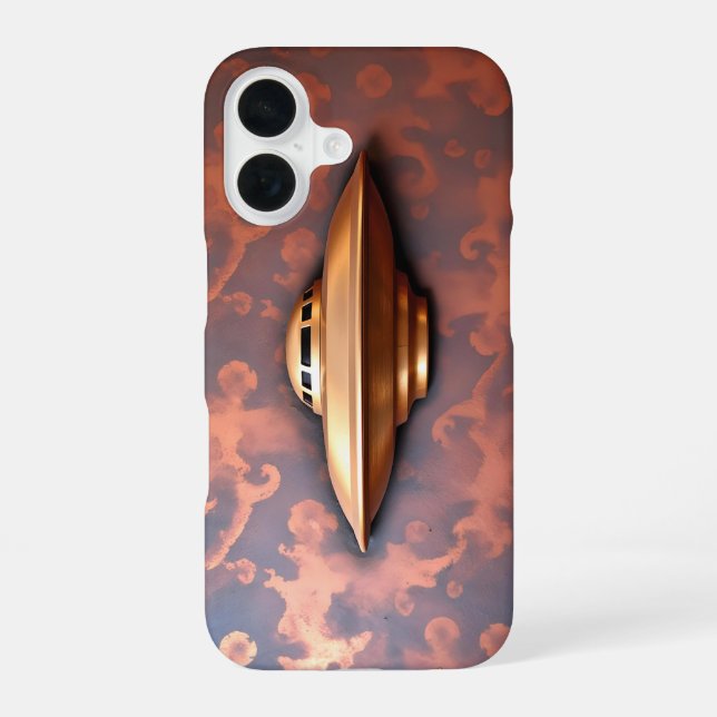 Coque iPhone 16 Soucoupe volante extraterrestre (Verso)