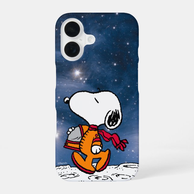 Coque iPhone 16 SPACE | Snoopy (Verso)