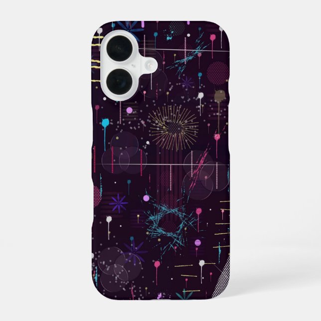 Coque iPhone 16 Spectacle de feux d'artifice : Art abstrait  (Verso)