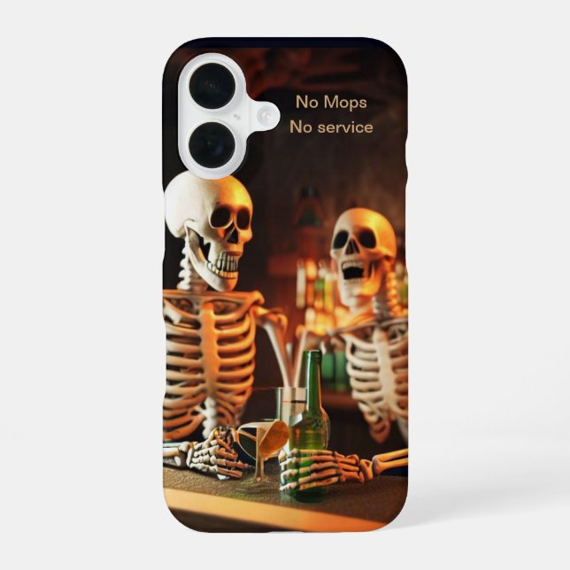 Coque iPhone 16 Squelettes dans un bar (Verso)