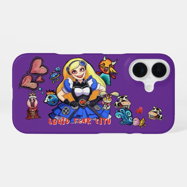Coque iPhone 16 Squid Fear City ALICE EDITION  (Verso Horizontal)