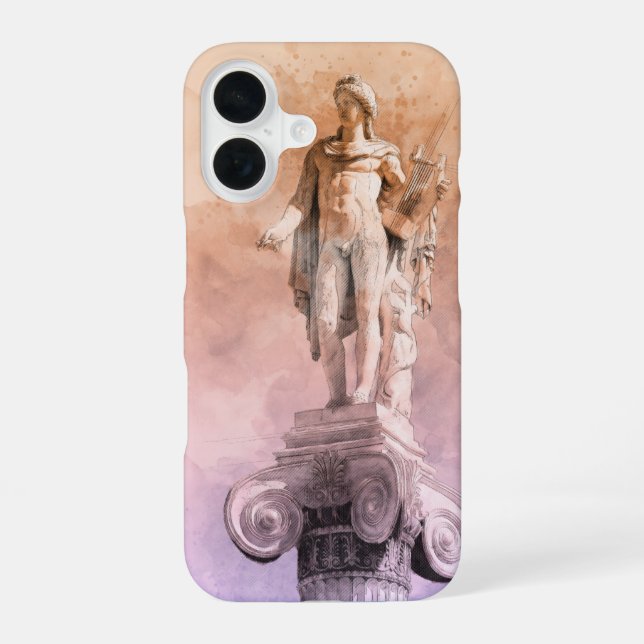 Coque iPhone 16 Statue d'Apollon de la Grèce antique – Mythologie  (Verso)