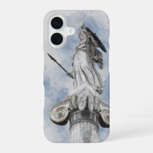 Coque iPhone 16 Statue d'Athéna en aquarelle – Mythologie grecque