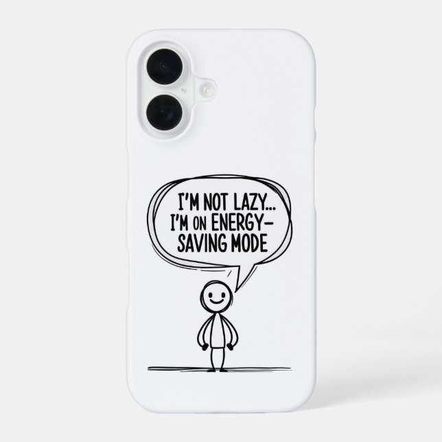 Coque iPhone 16 Stick Sarcastique - Économie d'énergie (Verso)