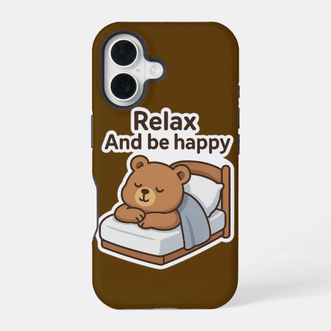 Coque iPhone 16 Sticker pour ours mignon (Verso)