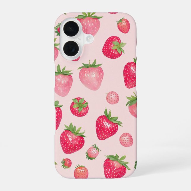 Coque iPhone 16 Strawberry Time Sweet Berry Pattern Phone Case (Verso)