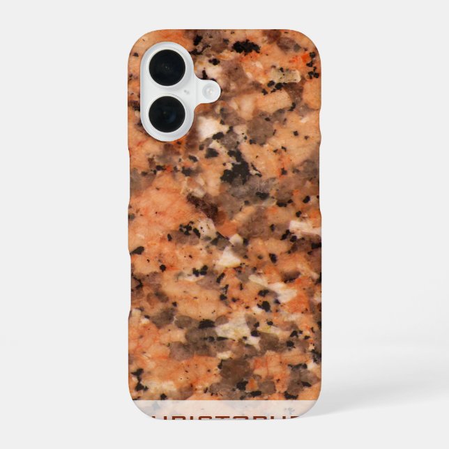 Coque iPhone 16 Structure de roche tachetée avec motif pointillé e (Verso)