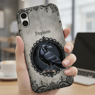 Coque iPhone 16 Style Académique Sombre Corbeau Gothique