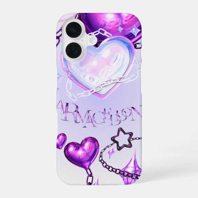 Coque iPhone 16 Style Y2K Violet pour iphone (Verso)