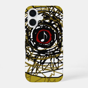 Coque iPhone 16 super-abstraction cool avec note de musique