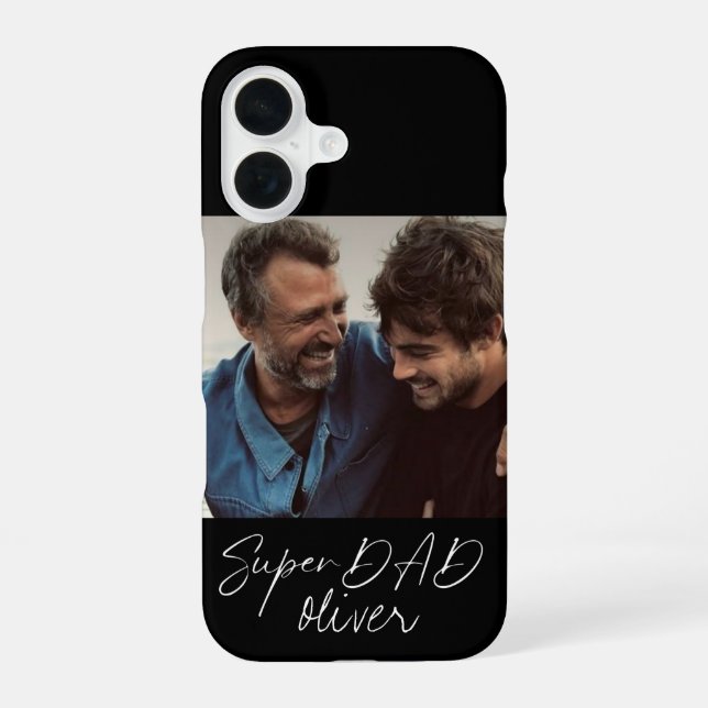 Coque iPhone 16 Super DAD Modern Script 1 Photo (Verso)