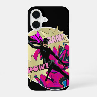 Coque iPhone 16 Superhéros féminin rétro