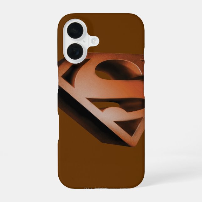 Coque iPhone 16 Superman S-Shield | Logo Grainy 3D (Verso)