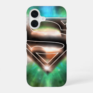 Coque iPhone 16 Superman Stylisé   Logo Shiny Burst