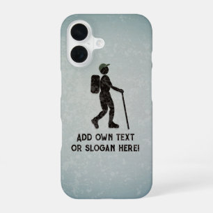 Coque iPhone 16 Sur une randonnée avec sac à dos et bâton - votre 