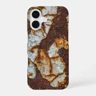 Coque iPhone 16 Surface métallique rouillée avec écorce
