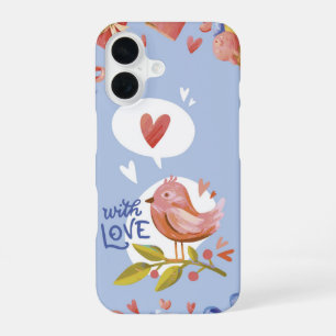 Coque iPhone 16 Sweet Whispers mignonne Lovebird Valentine