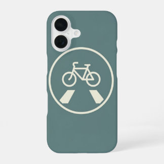 Coque iPhone 16 Symbole de Piste Cyclable Rétro