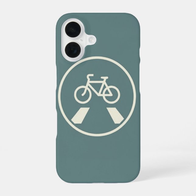 Coque iPhone 16 Symbole de Piste Cyclable Rétro (Verso)