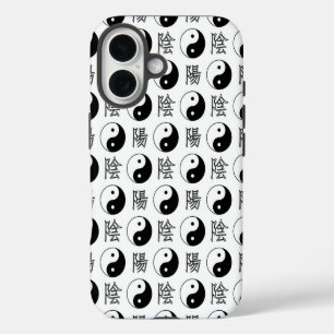 Coque iPhone 16 Symbole Yinyang blanc motif chinois