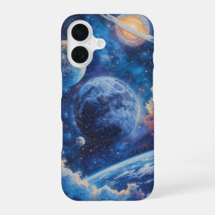 Coque iPhone 16 Symphonie de la planète saphir