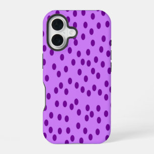 Coque iPhone 16 Taches de polka violet lavande