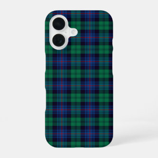 Coque iPhone 16 Tartan Armstrong Royal Bleu et Vert à Carreaux