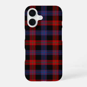 Coque iPhone 16 Tartan Clan Brown Royal Bleu et Rouge à Carreaux