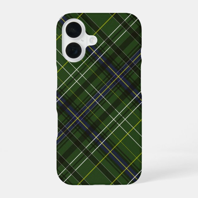 Coque iPhone 16 Tartan en vert (Verso)