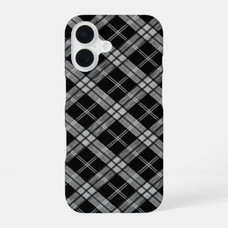 Coque iPhone 16 Tartan noir