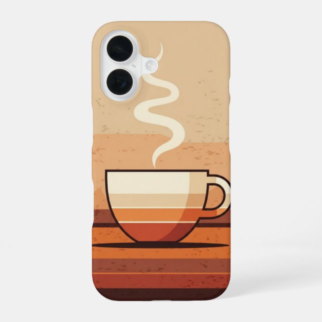 Coque iPhone 16 Tasse de café rétro (Verso)