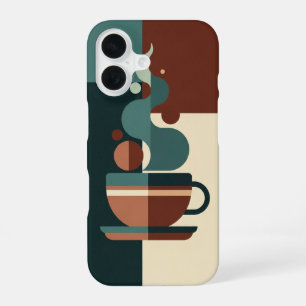 Coque iPhone 16 Tasse minimaliste avec vapeur rétro