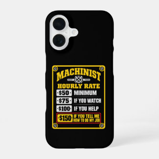 Coque iPhone 16 Taux Horaire de Machiniste Drôle Cadeau Sarcastiqu