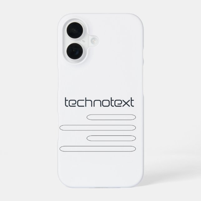 Coque iPhone 16 Technotext Techno Text Logo (Verso)