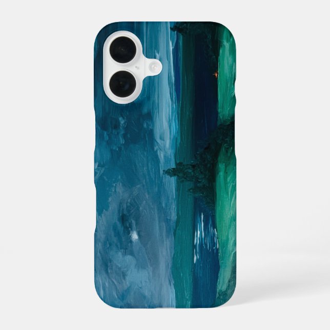 Coque iPhone 16 Téléphone au clair de lune (Verso)